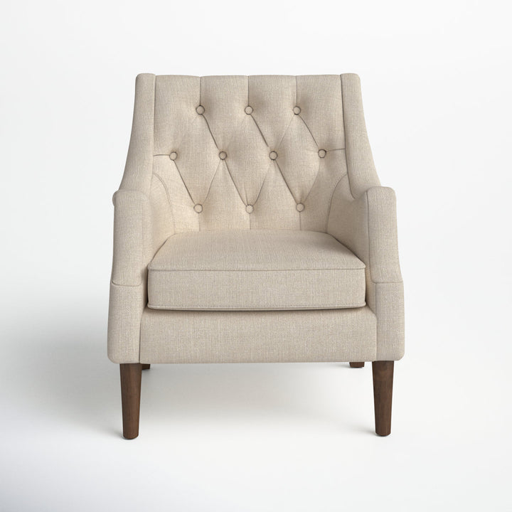 Anatonia 29.25" Wide Tufted Wingback Chair Birch Lane™ Fabric: Beige