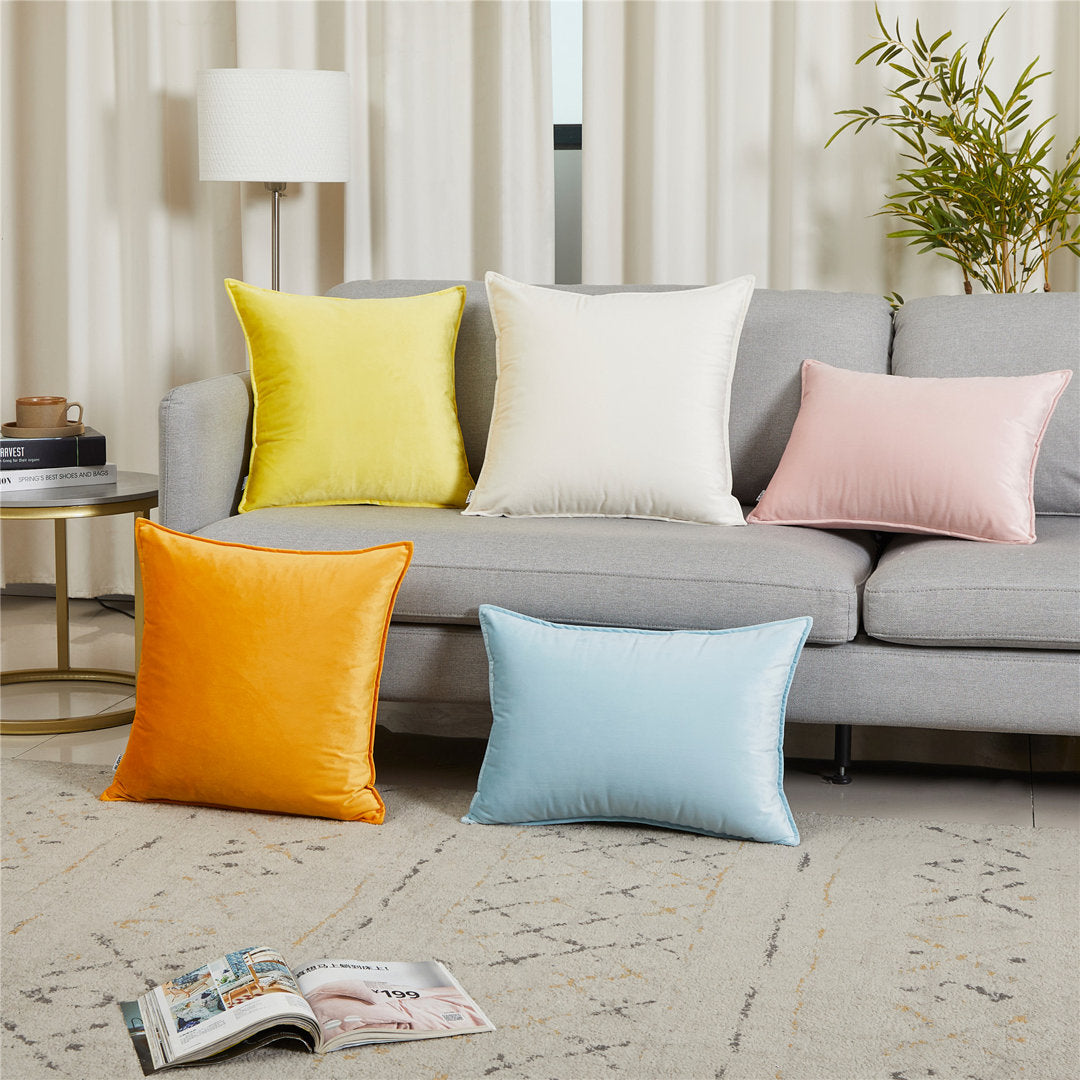 Square Velvet Pillow Cover & Insert WARISI Color: Teal Size: 20" H x 20" W x 5" D