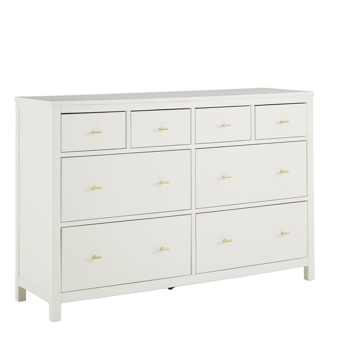 Kowalsky 8 Drawer 57.99" W Double Dresser Three Posts™ Color: Bleached White