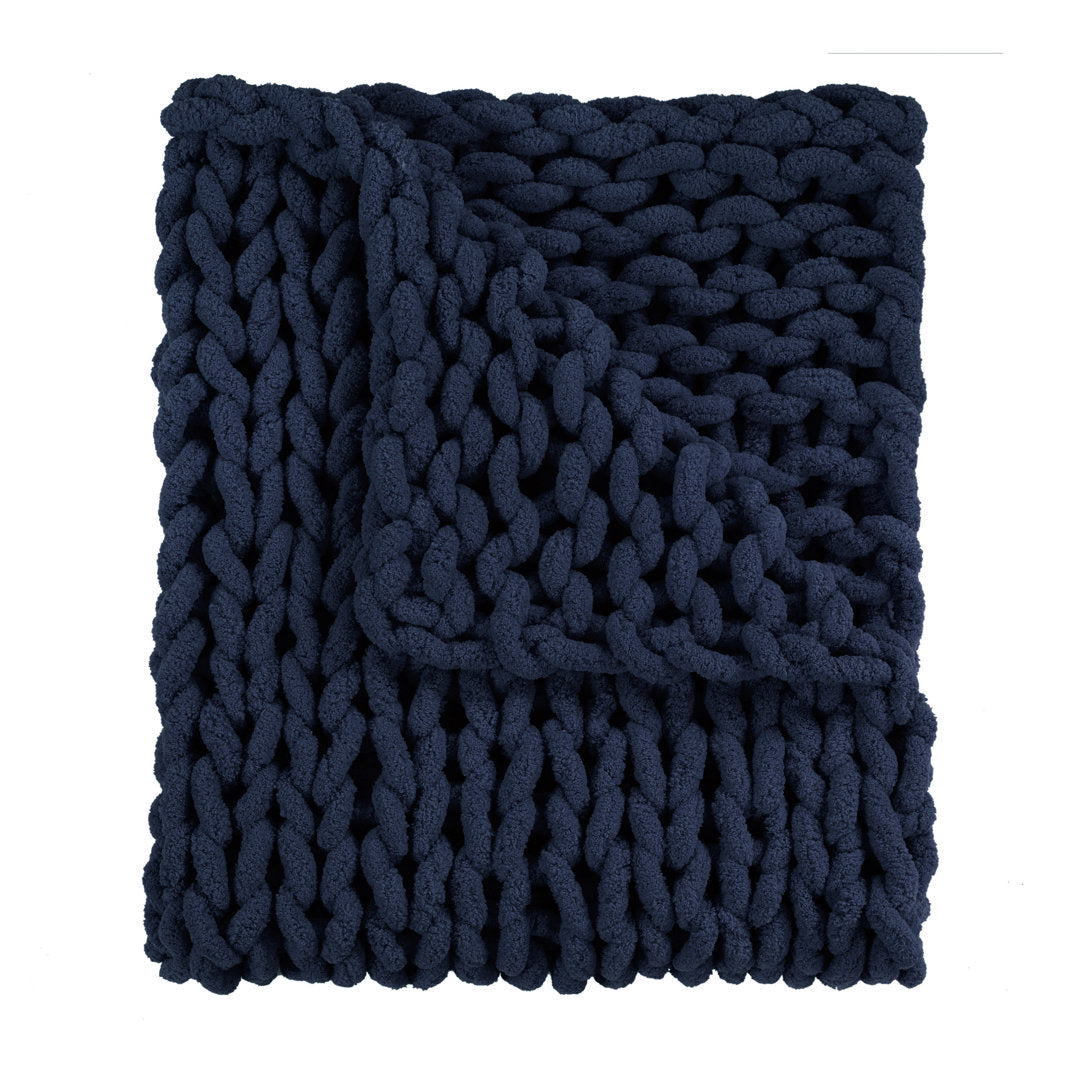Chenille Knitted Chenille Throw Donna Sharp Color: Navy