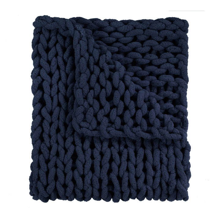 Chenille Knitted Chenille Throw Donna Sharp Color: Navy