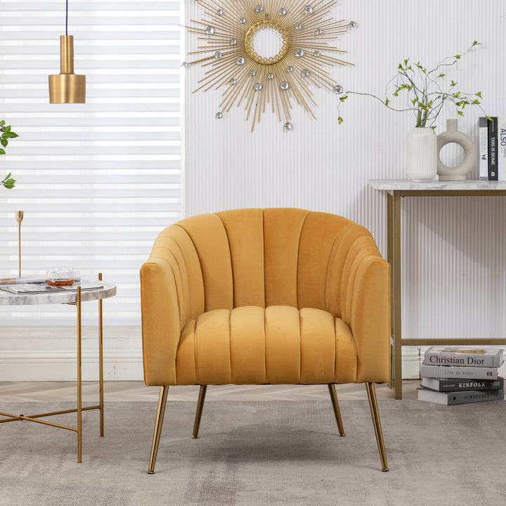 Murrow 28" W Tufted Velvet Armchair Willa Arlo™ Interiors Fabric: Mustard Velvet