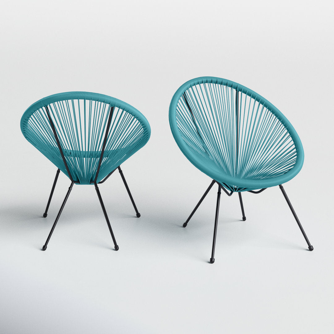 Outdoor Hammock Weave Patio Chair (Set of 2) AllModern Color: Teal
