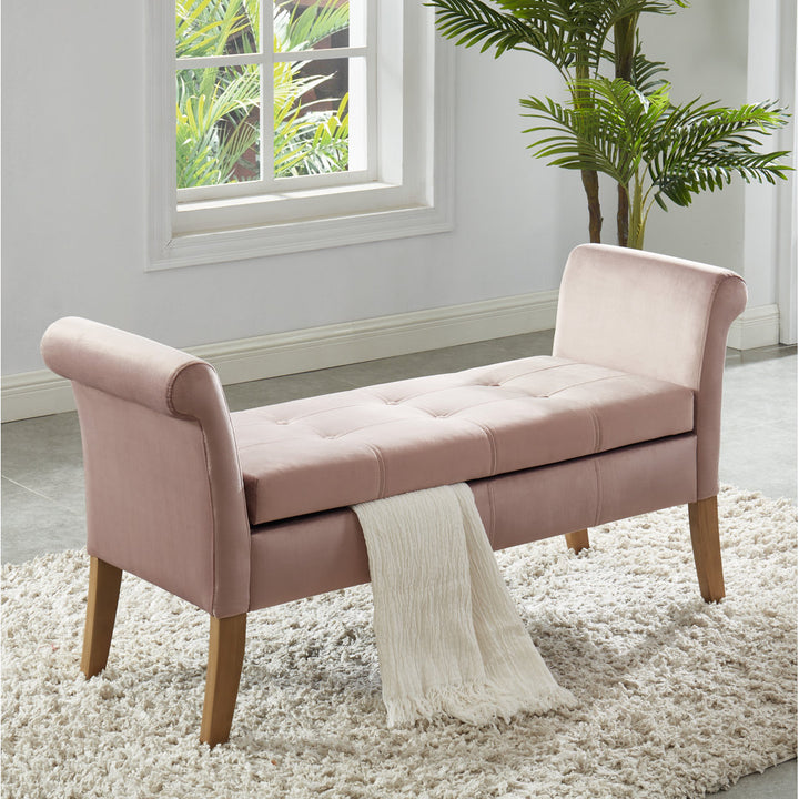 Cargo Upholstered Flip Top Storage Bench House of Hampton® Color: Pink