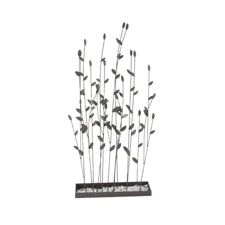 Phillipston Metal Floral Decorative Black Sculpture with Loose Stones Red Barrel Studio®