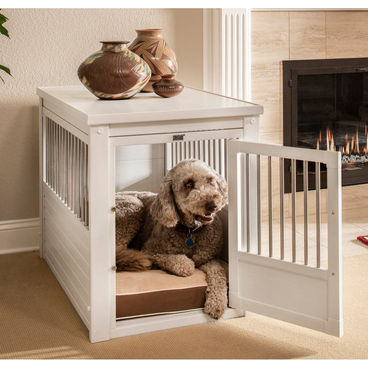 Southwick ECOFLEX® Furniture-Style Dog Crate – End Table Design Archie & Oscar™ Color: Antique White Size: Large (28" H x 24" W x 35.4" D)