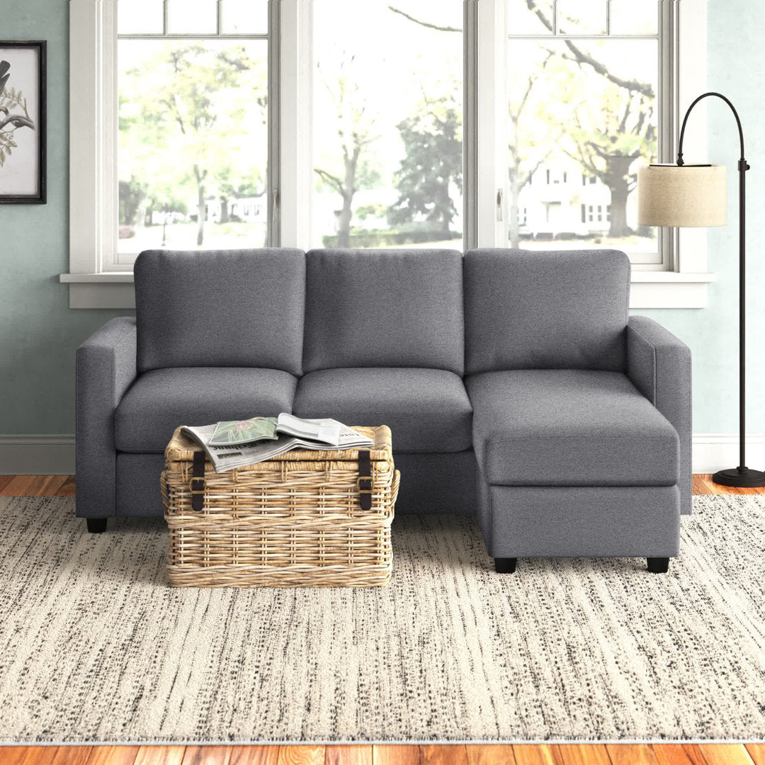 Campbelltown 78.5" Wide Reversible Sofa & Chaise with Ottoman Andover Mills™ Fabric: Gray Polyester Blend
