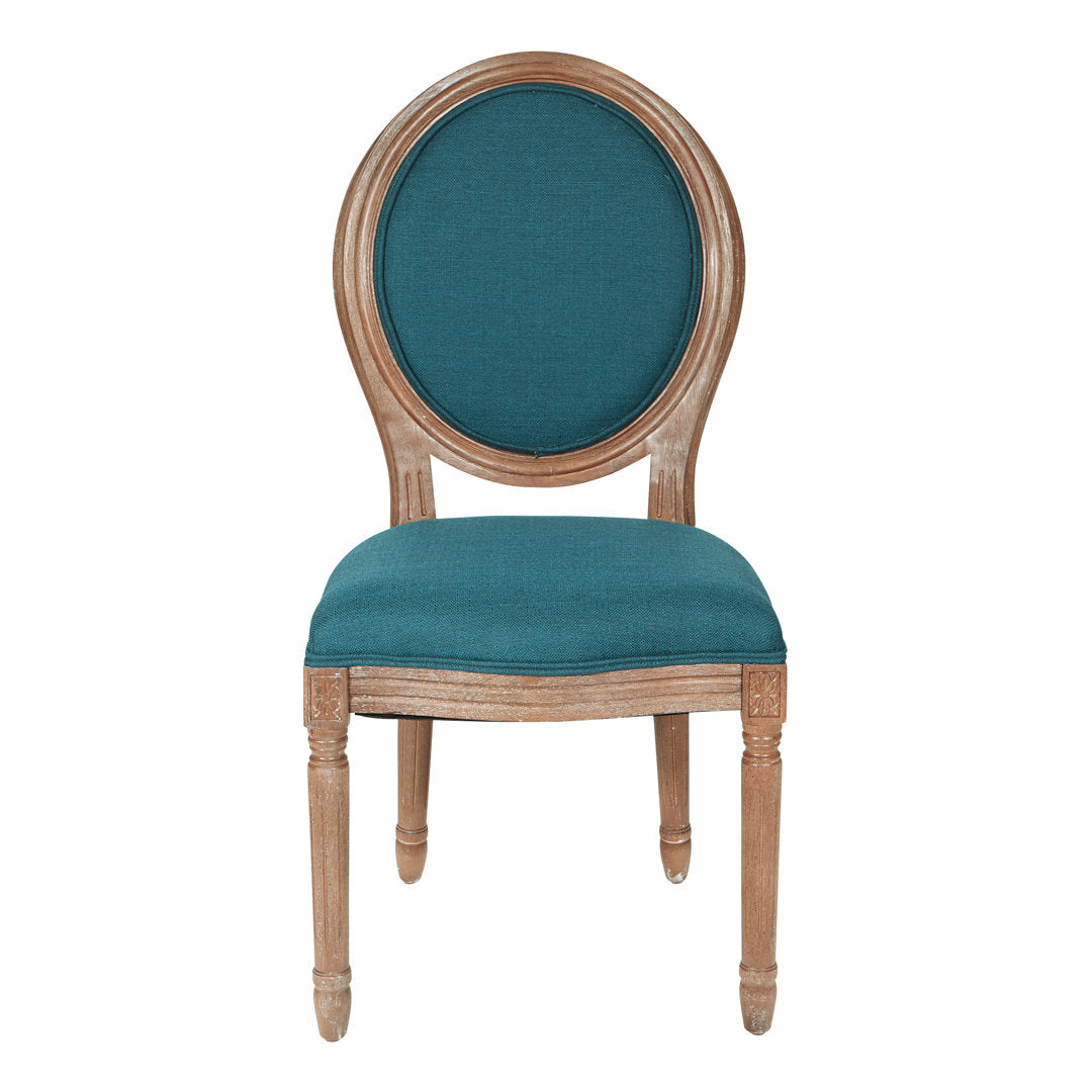 Haleigh King Louis Back Side Chair Ophelia & Co. Upholstery Color: Klein Azure