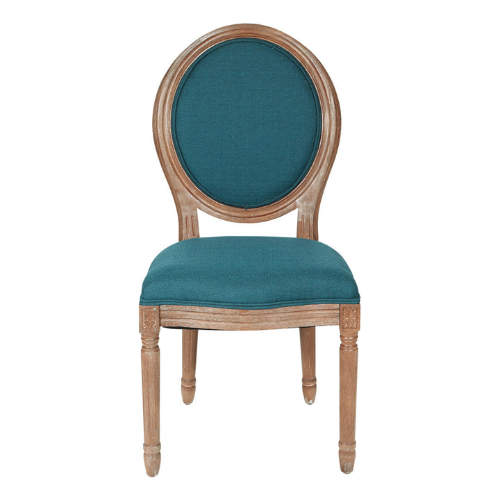 Haleigh King Louis Back Side Chair Ophelia & Co. Upholstery Color: Klein Azure
