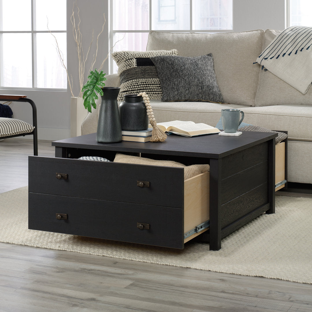 Samons Coffee Table with Storage Andover Mills™ Table Top Color: Raven Oak, Table Base Color: Raven Oak