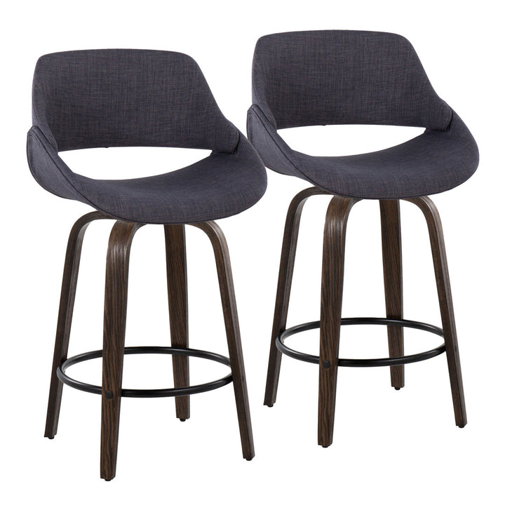 Lakyia Upholstered Bar & Counter Stool with Round Footrest George Oliver Upholstery: Charcoal, Seat Height: Counter Stool (26" Seat Height)