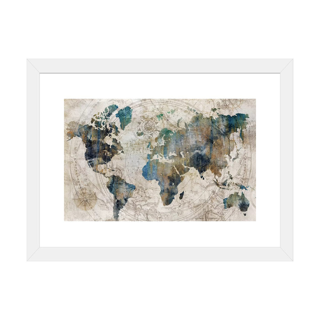 Celestial Map by Isabelle Z - Painting Print The Twillery Co.® Size: 24" H x 32" W x 1" D Format: White Framed Paper