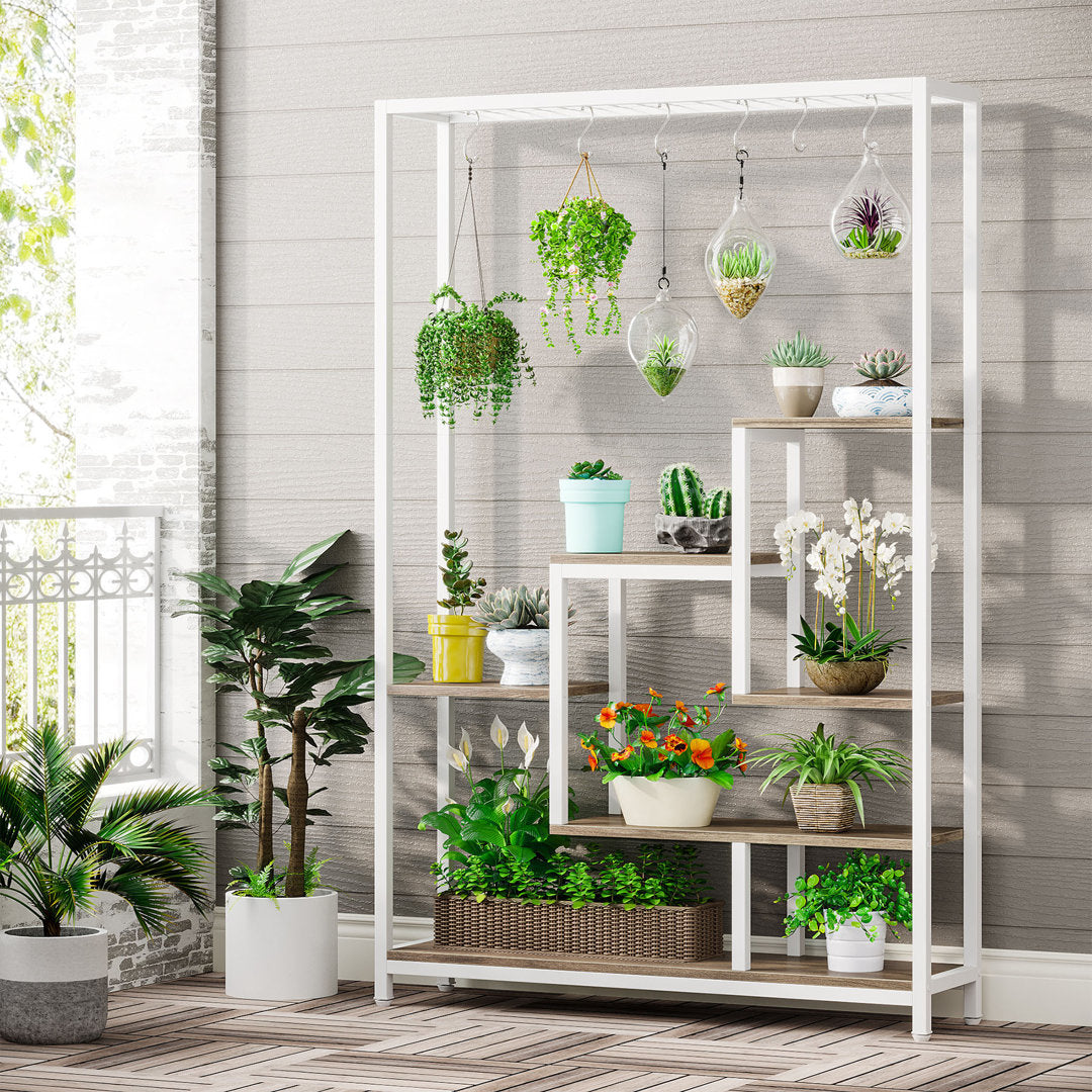 Mahala Rectangular Multi-Tiered Plant Stand Trent Austin Design® Color: White/Begie