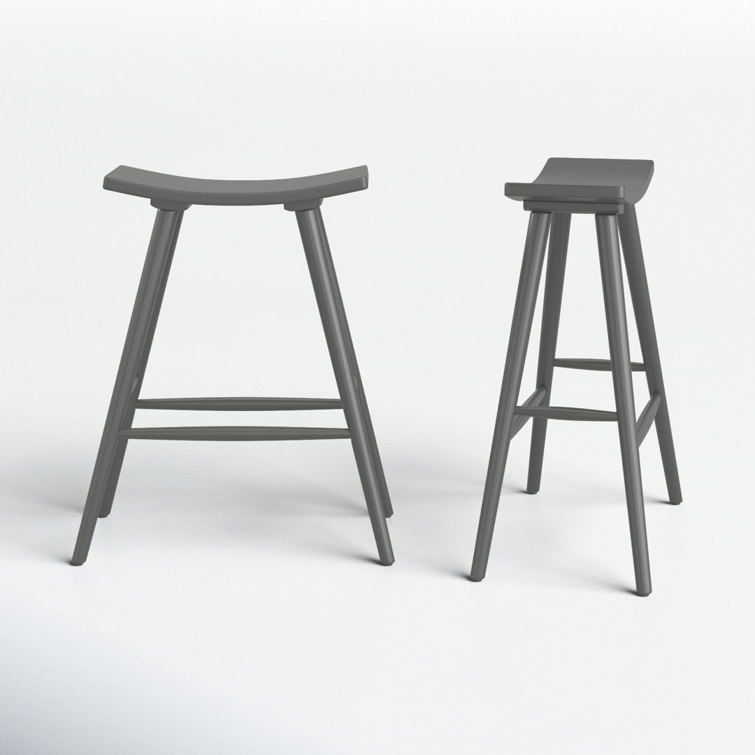 Ashray Solid Wood 24.25" Counter Stool (Set of 2) Wade Logan® Color: Gray