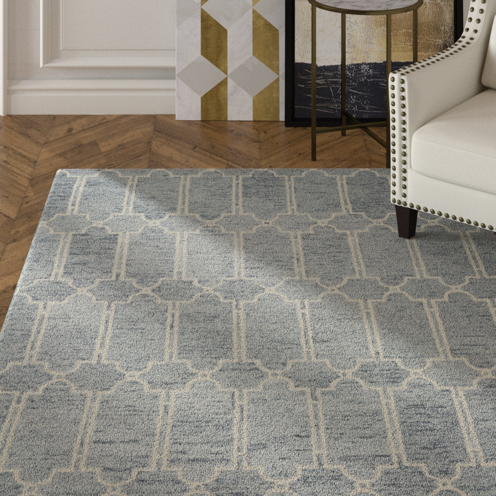 McAlester Geometric Handmade Tufted Wool Gray Area Rug House of Hampton® Rug Size: Rectangle 9' x 12'