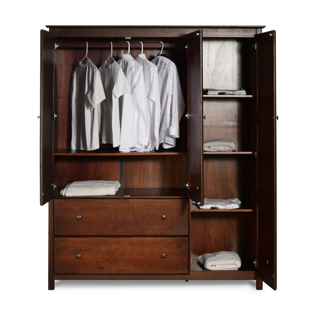 Shaker Wardrobe Armoire Grain Wood Furniture Color: Cherry