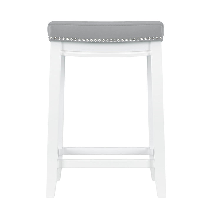 Arlyce Counter & Bar Solid Wood Backless Stool with Upholstered Seat Lark Manor™ Seat Height: Counter Stool (26.5" Seat Height)