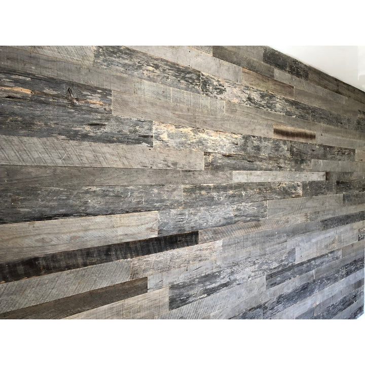 Random Width x Varying Length Barnwood Wall Paneling Vintage Timbers Color: Gray
