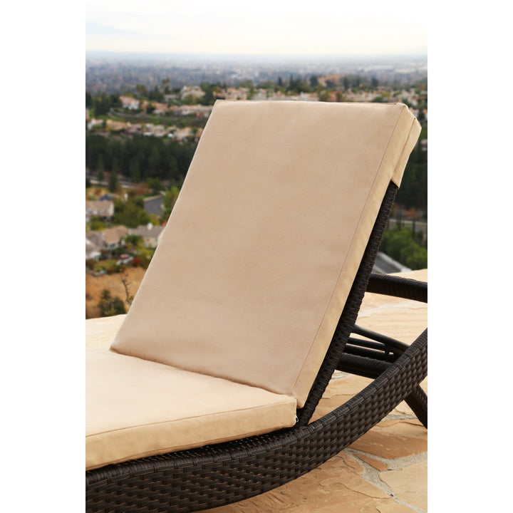 Cleghorn 79" Long Reclining Single Chaise Sunbrella with Cushion Ivy Bronx Color: Buttercream Beige