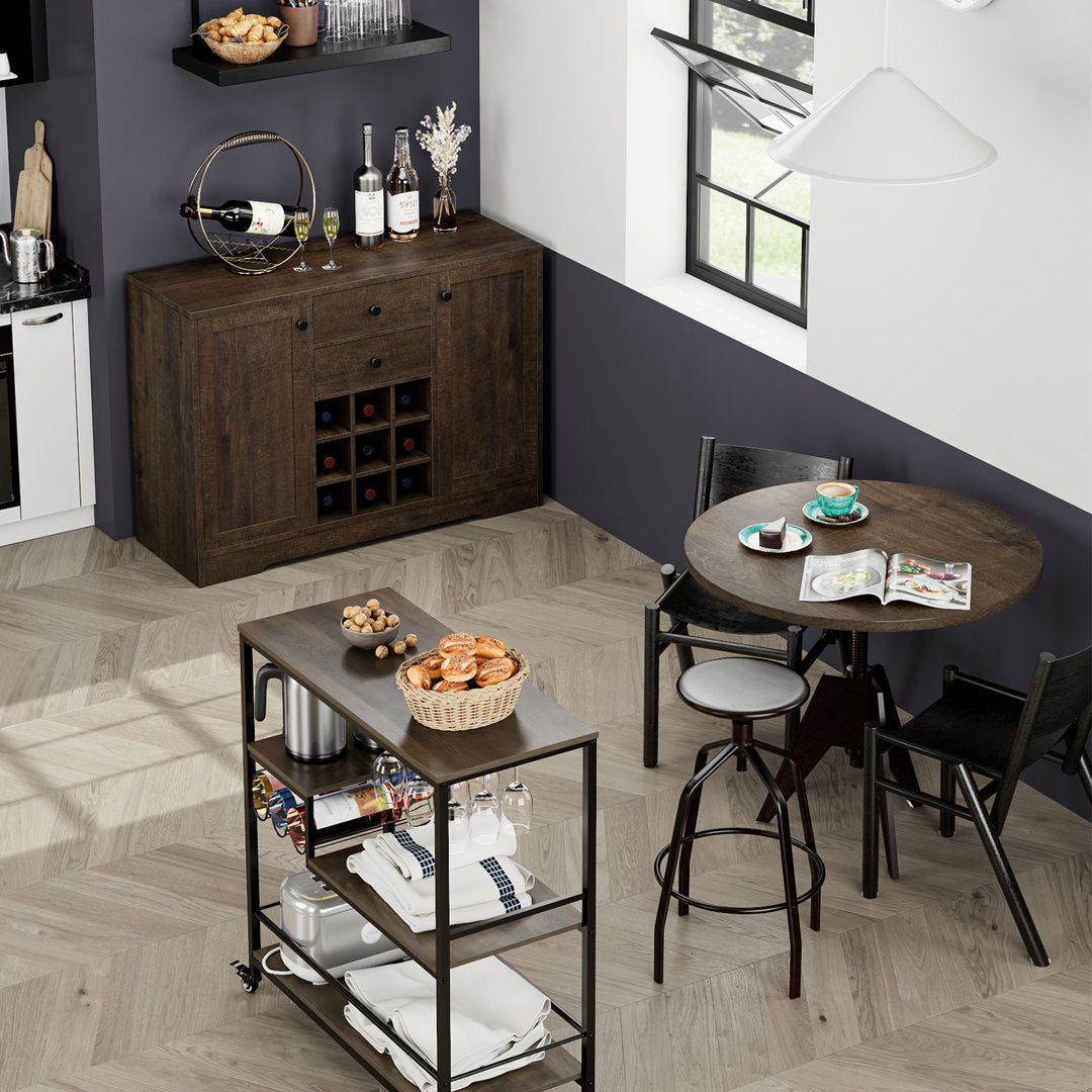 Aviva Bar Cabinet with Wine Storage Laurel Foundry Modern Farmhouse® Color: Dark Brown