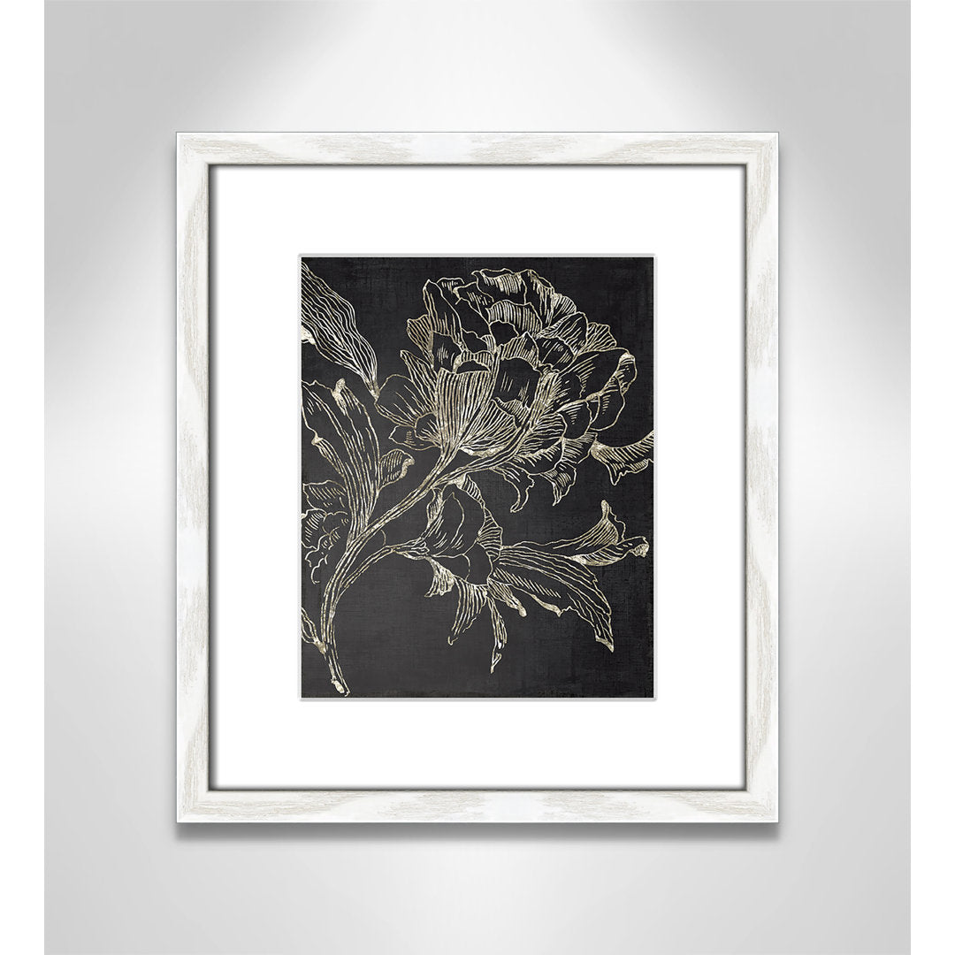 Golden Flower Folklore I by Asia Jensen - Picture Frame Graphic Art Print Joss & Main Size: 15" H x 13" W Format: White Framed