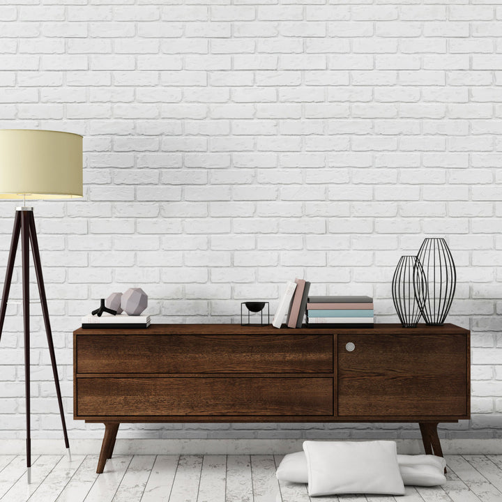 Brick 5.75" x 45" Peel and Stick Wall Paneling Ninth & Vine Color: White