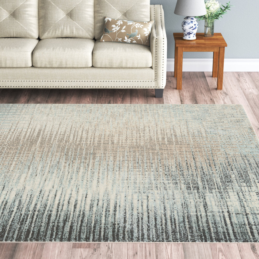 Kylan Abstract Teal/Gray/Beige Area Rug Steelside™ Rug Size: Rectangle 5'3" x 7'3"
