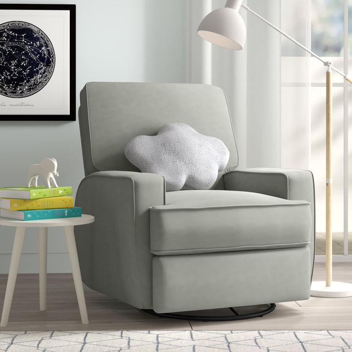 Abingdon Upholstered Swivel Reclining Glider Mack & Milo™ Upholstery Color: Gray Velvet