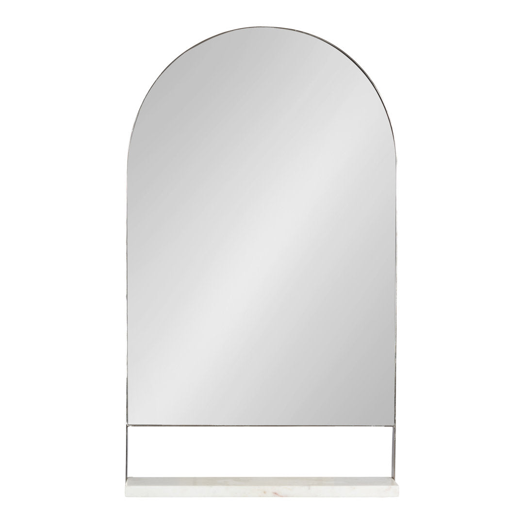 Cielo with Shelves Wall Mirror Joss & Main Size: 34" x 20" Finish: Silver