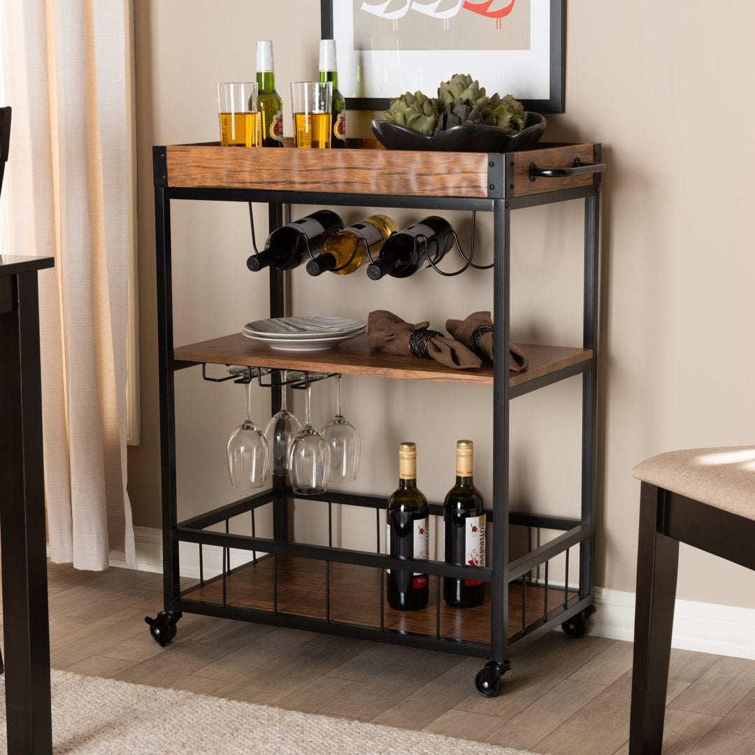 Raelynn Mobile Metal Bar Cart Sand & Stable™