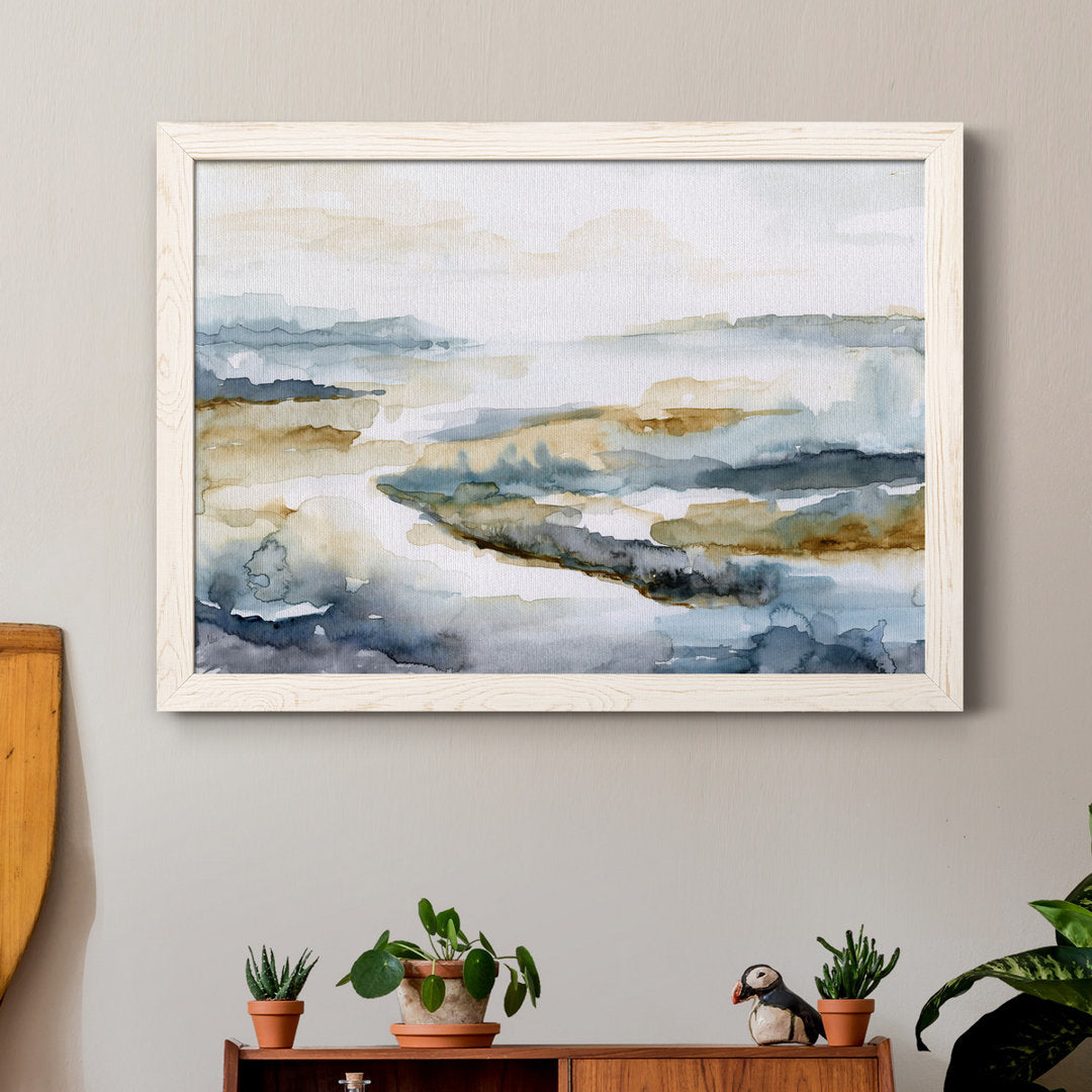 Estuary I - Painting Print on Canvas Highland Dunes Frame Color: White Size: 37.5" H x 27.5" W x 1.5" D
