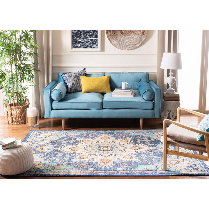 Felty Oriental Blue/Light Blue Area Rug Langley Street® Rug Size: Rectangle 6' x 9'