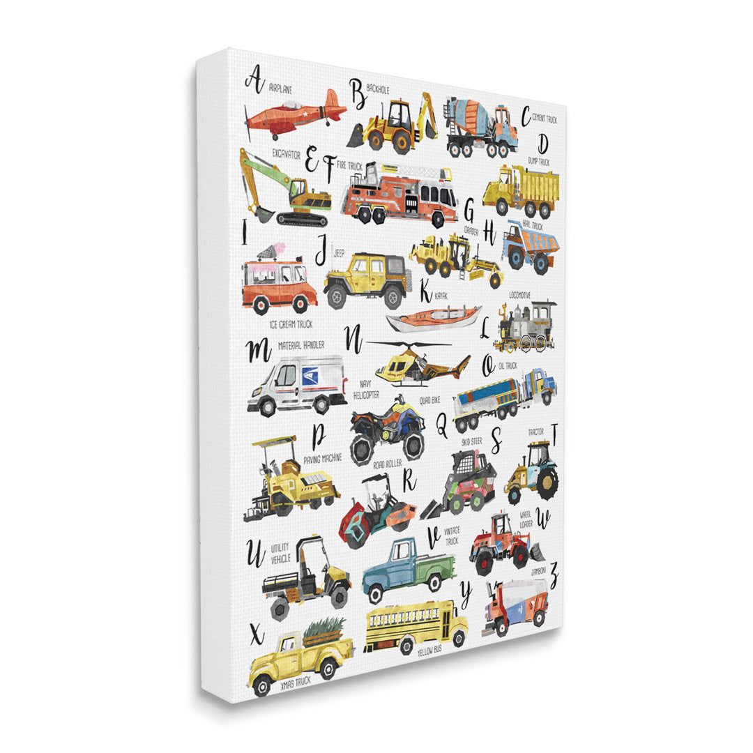 Dyal ABC's Of Motor Vehicles Kid's Alphabet Chart Viv + Rae™ Size: 30" H x 24" W  Format: Wrapped Canvas