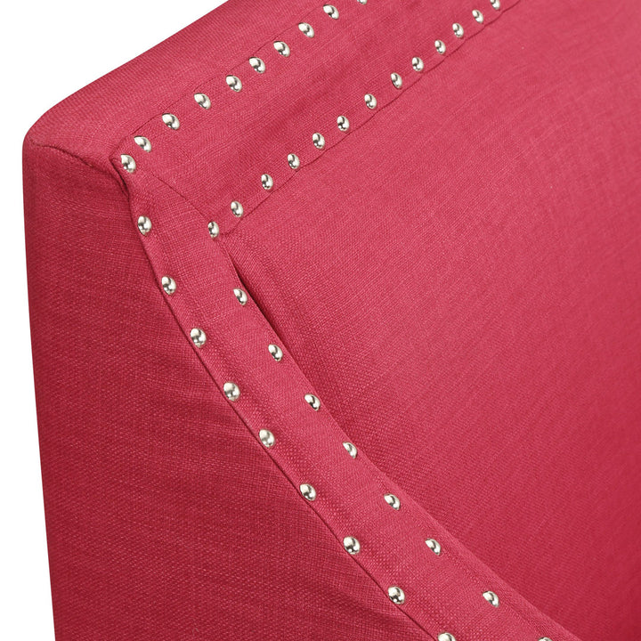 Hilga Erica Accent Armchair With Chrome Nailhead Trim Winston Porter Fabric: Red Polyester Blend