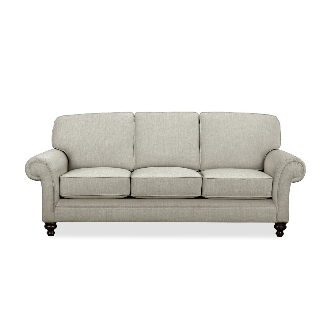 Gaige 88" Rolled Arm Sofa with Reversible Cushions Wayfair Custom Upholstery™ Fabric: Bevin Natural Linen Blend