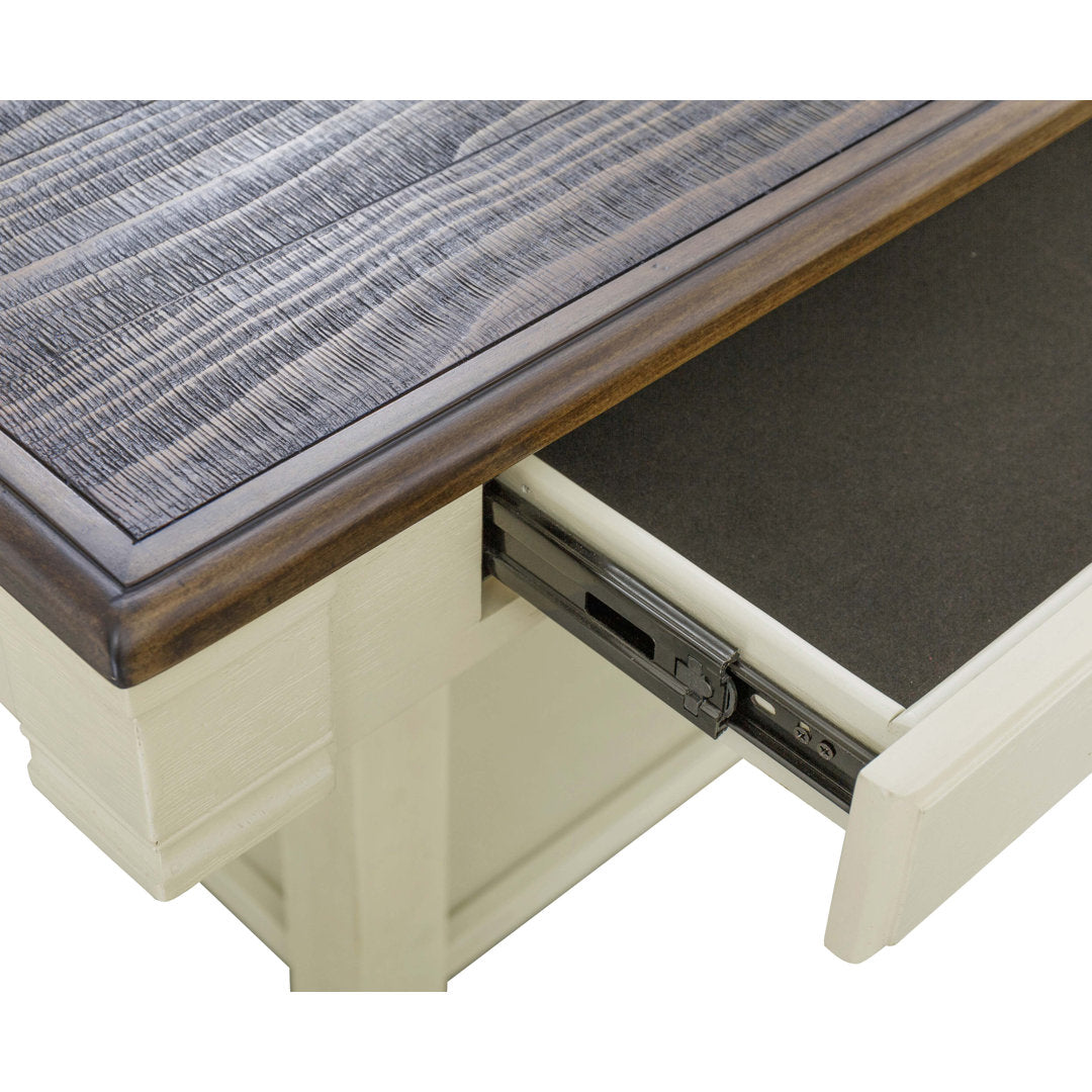 Elara Counter Height Solid Wood Dining Table Rosalind Wheeler Base Color: White