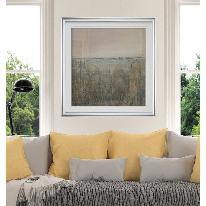 Sunset Marsh - Painting Print Wade Logan® Size: 27" H x 27" W x 1.5" D Format: Silver Framed