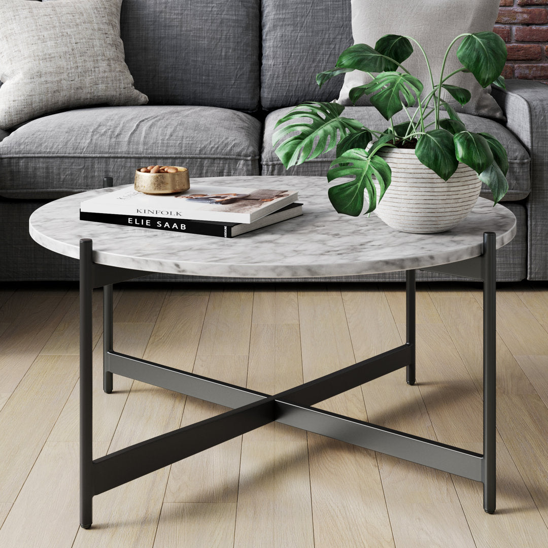 Belynda Cross Legs Coffee Table Wrought Studio™ Color: Black