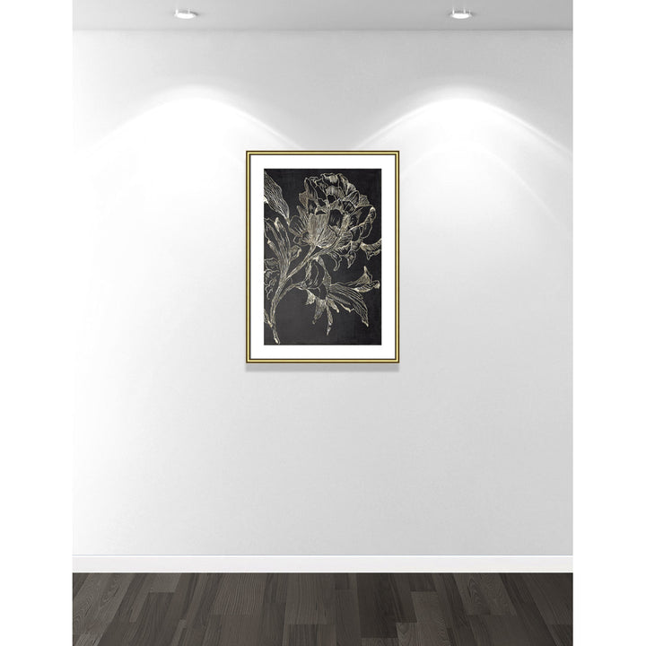 Golden Flower Folklore I by Asia Jensen - Picture Frame Graphic Art Print Joss & Main Size: 36.75" H x 26.75" W Format: Gold Framed