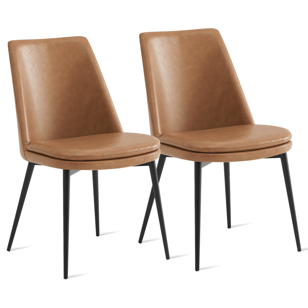 Betzalel Upholstered Parsons Chair (Set of 2) Wade Logan® Upholstery Color: Brown