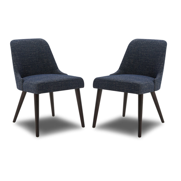 Brently Upholstered Dining Chair (Set of 2) Wade Logan® Upholstery Color: Dark Blue