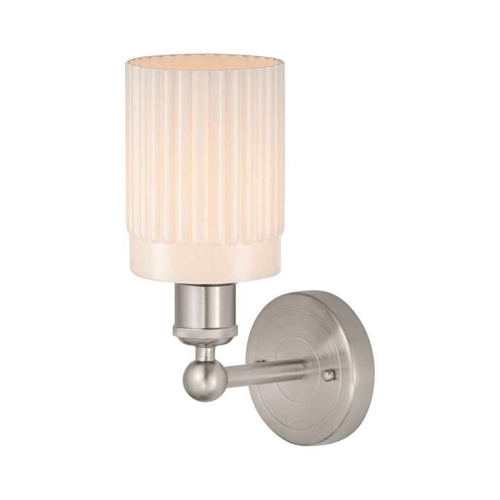 Elloise 1-Light Armed Sconce Kelly Clarkson Home Shade Color: Matte White Fixture Finish: Brushed Satin Nickel