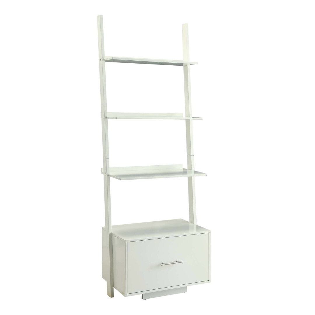 69'' H x 24.75'' W Solid Wood Ladder Bookcase Ebern Designs Color: White