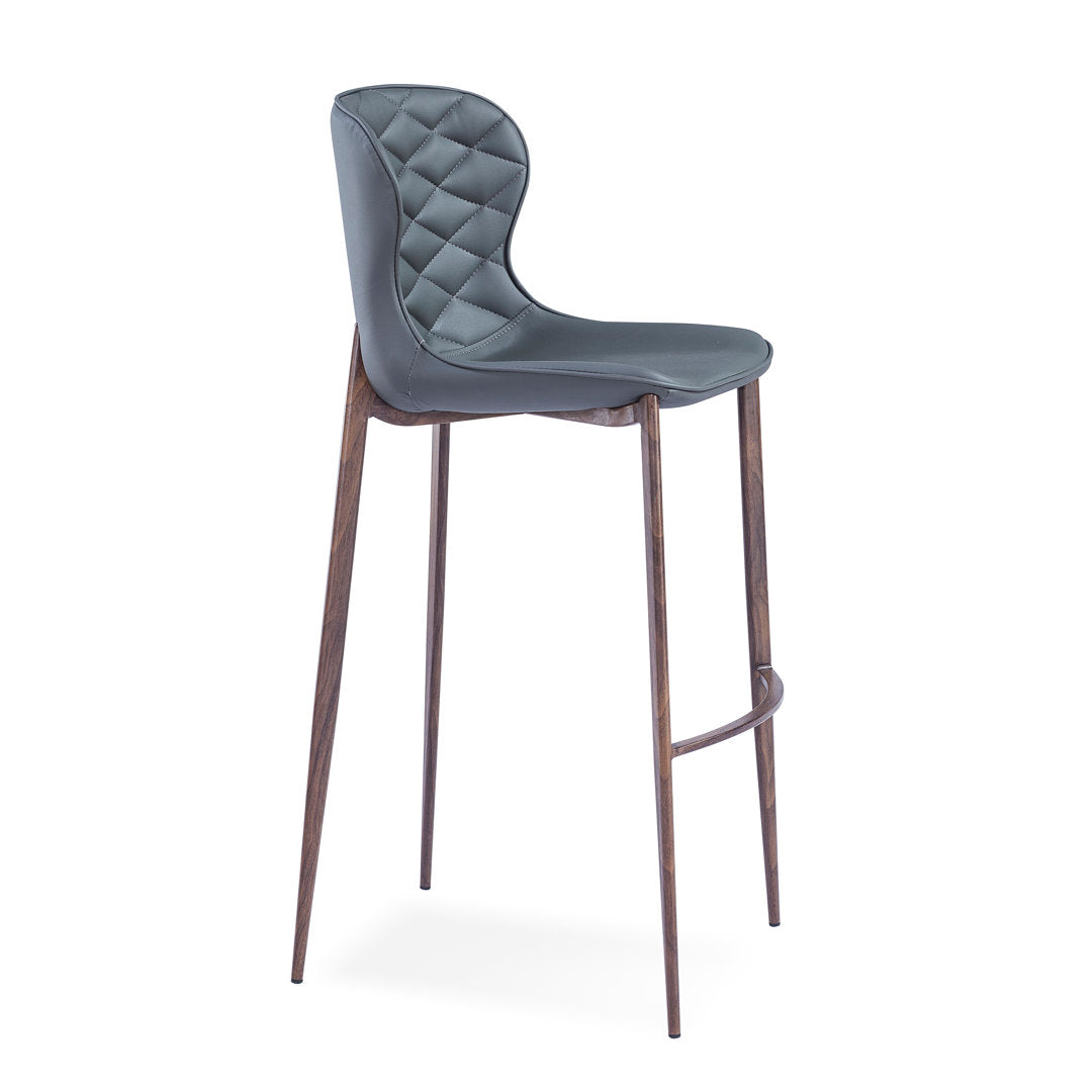 Albert Upholstered Bar & Counter Stool Upper Square™ Upholstery Color: Gray, Base Color: Wood Veneer Seat Height: Counter Stool (24” Seat Height)
