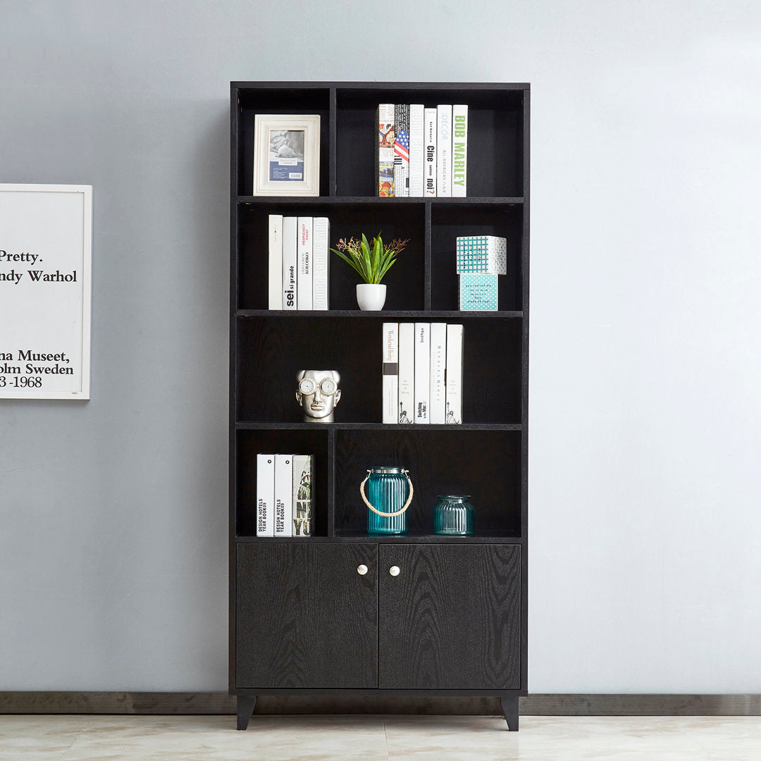 Rathore 68" H x 31.5" W Standard Bookcase Ebern Designs Color: Black