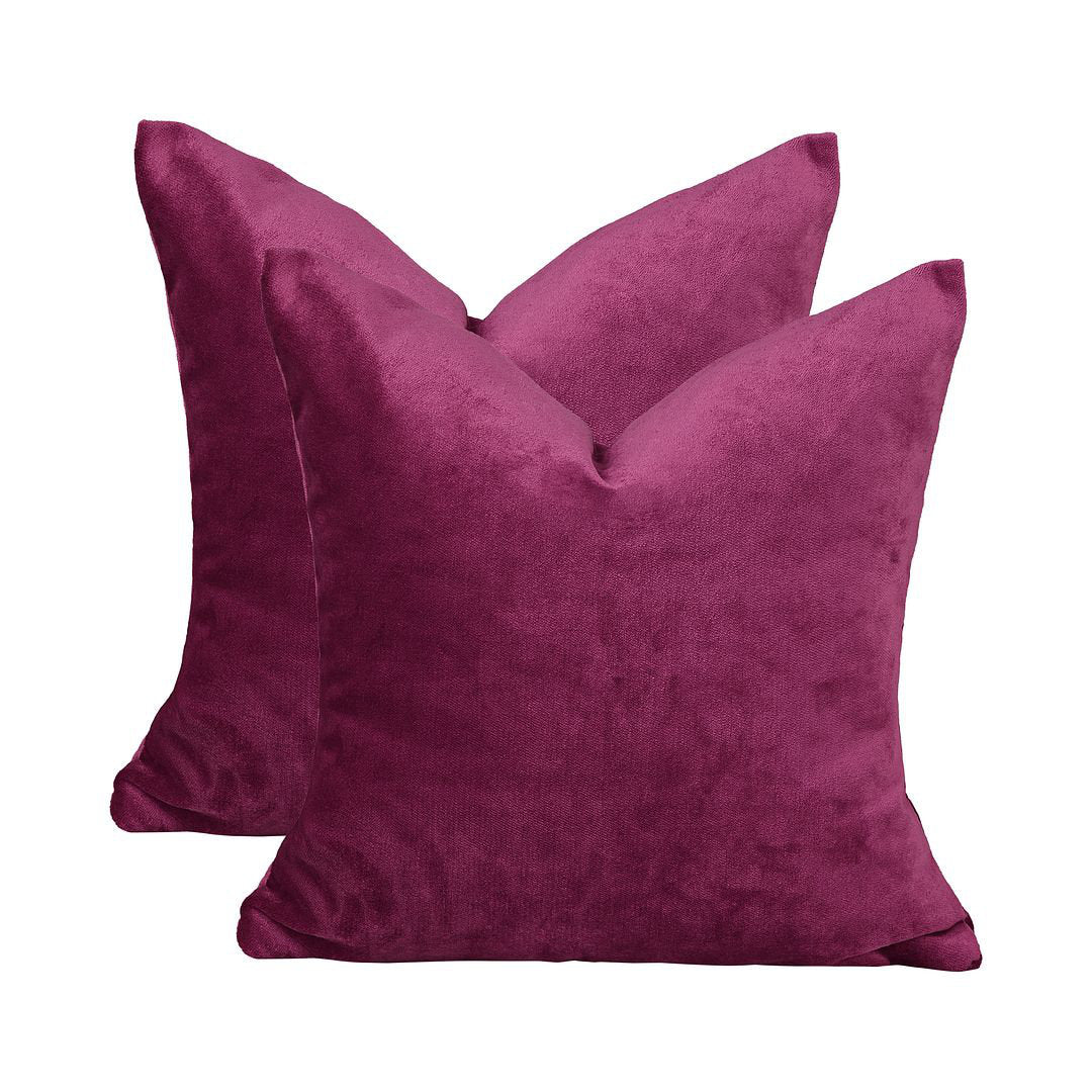 Velvet Throw Square Pillow Cover (Set of 2) Lilijan Home & Curtain Color: 51 Fushia Size: 14" x 14"