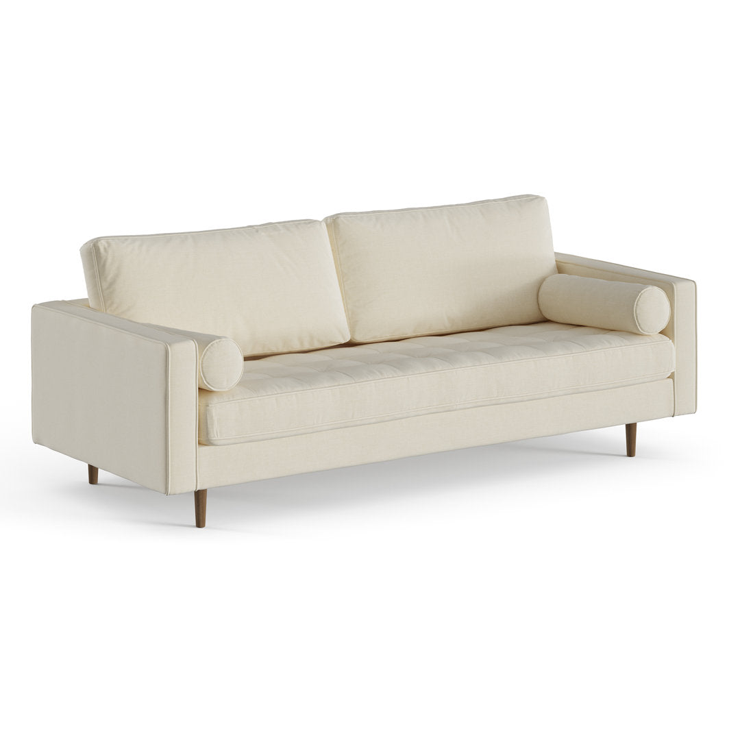 Geo 84" Upholstered Sofa AllModern Fabric: Beige Fabric