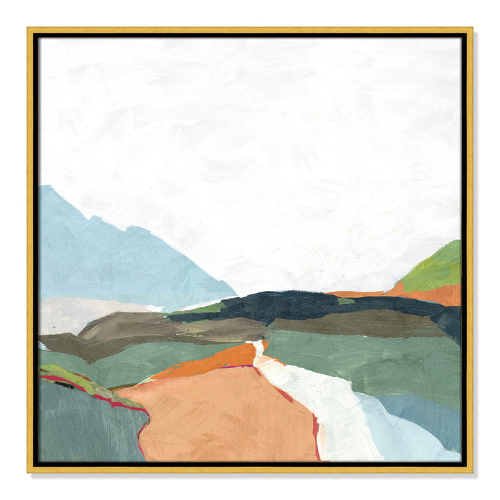 April Morning - Floater Frame Painting on Canvas Joss & Main Size: 25.5" H x 25.5" W x 2" D Format: Gold