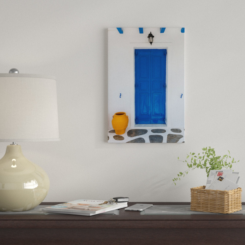 Fun House, Mykonos, Greece I' Photographic Print on Canvas East Urban Home Mat Color: No Mat Size: 18" H x 12" W x 1.5" D Format: Wrapped Canvas