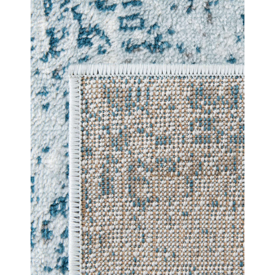 Brandt Abstract Light Blue/Navy Area Rug Mistana™ Rug Size: Square 8'